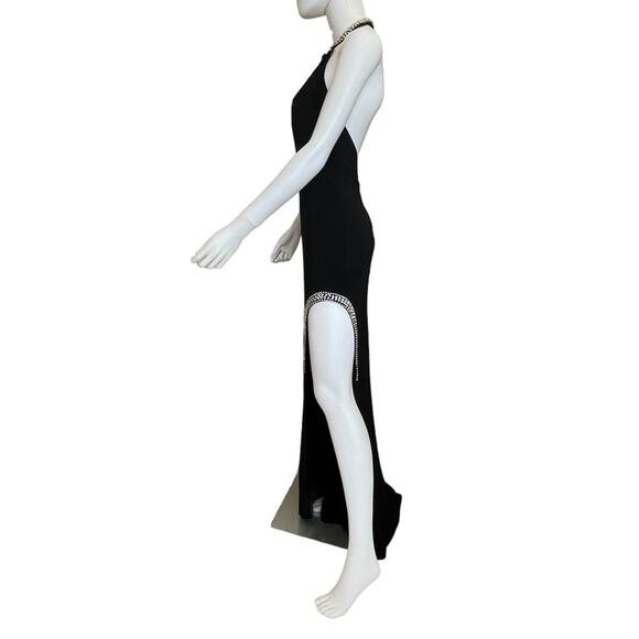 New ~ MAC DUGGAL ~ High Slit Halter Gown W/Rhinestone Accents IEENA STUNNING - Picture 8 of 10